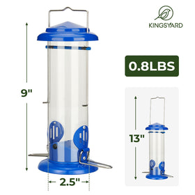 Kingsyard bluebird feeder transparent compartments let you monitor food.