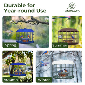 Kingsyard Bluebird Feeder weatherproof metal finish withstands wind and rain
