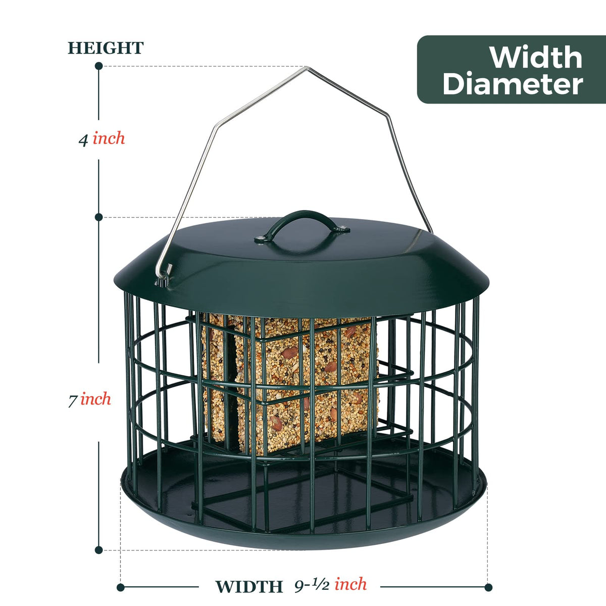 Kingsyard bottom baffle reduces seed mess and ground waste.