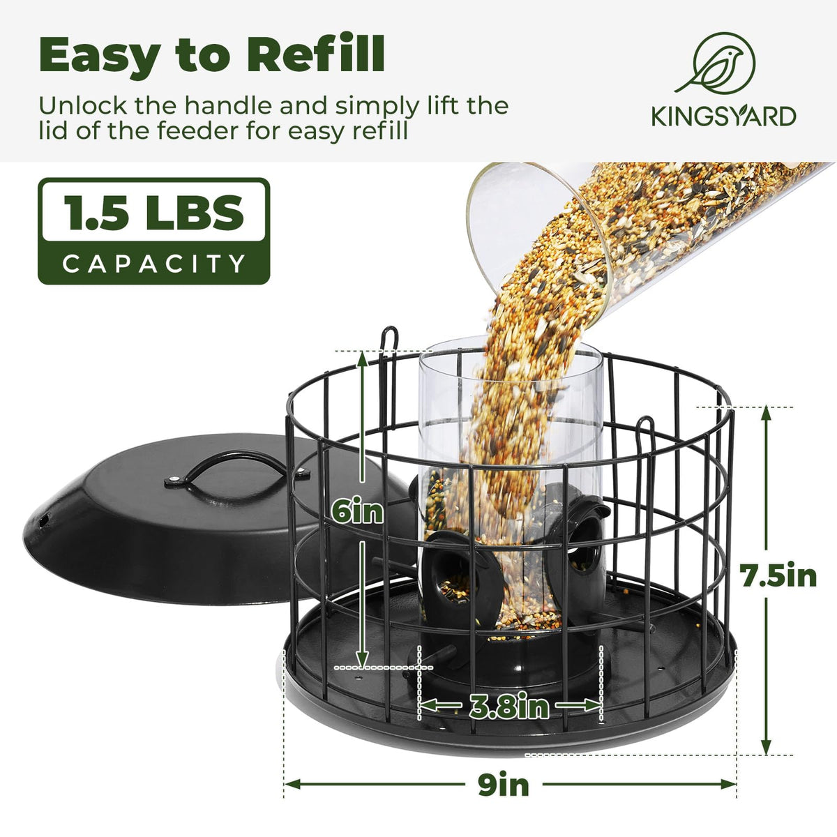 Kingsyard chew-proof metal construction resists gnawing for long-lasting garden use.