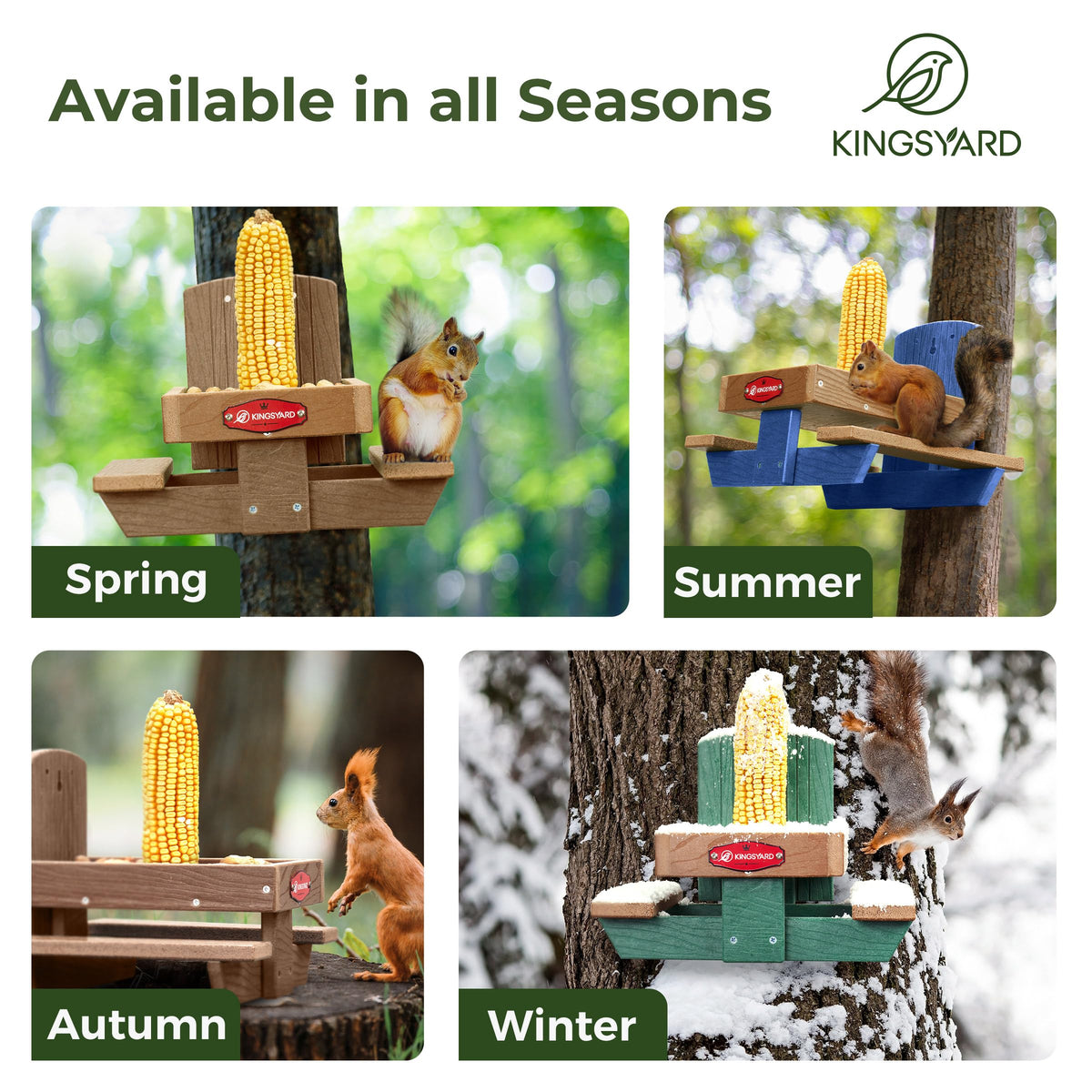 Kingsyard Squirrel Feeder Table invites chipmunks and small wildlife to snack.