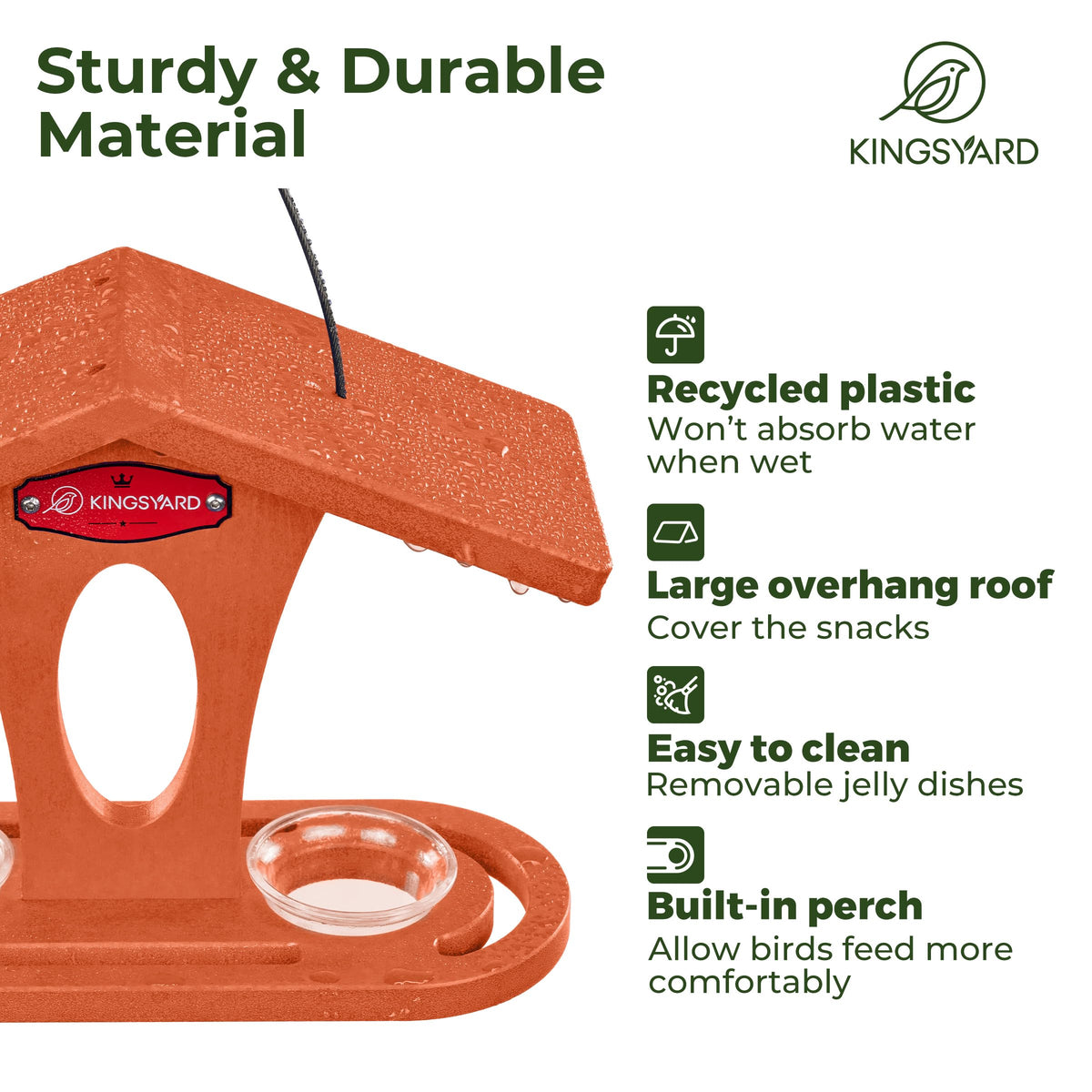 Kingsyard clear glass dishes for easy monitoring and refilling