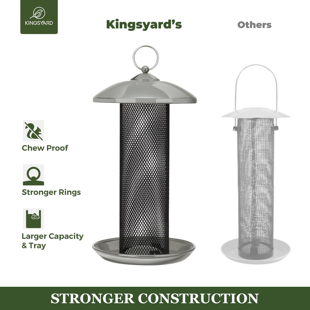 Kingsyard cling-perch 360-degree tray supports multiple finches.