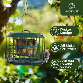 Kingsyard double suet cake capacity ideal for busy backyard birds.