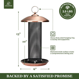 Kingsyard easy access top base feeder makes refilling quick and clean