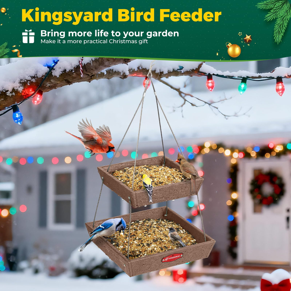 Kingsyard easy clean hanging feeder quick refilling and maintenance