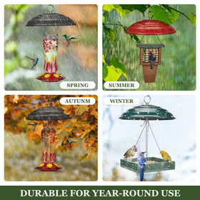 Kingsyard universal hanging setup fits hummingbird and tube feeders.