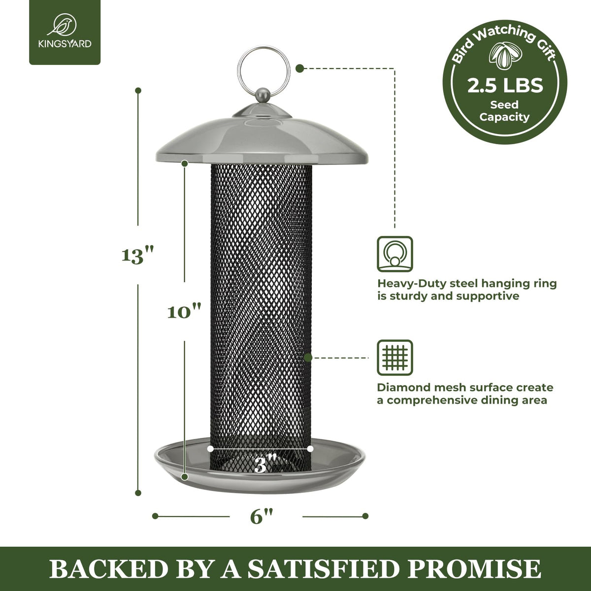 Kingsyard easy-refill feeder with tool-free access for quick cleaning.