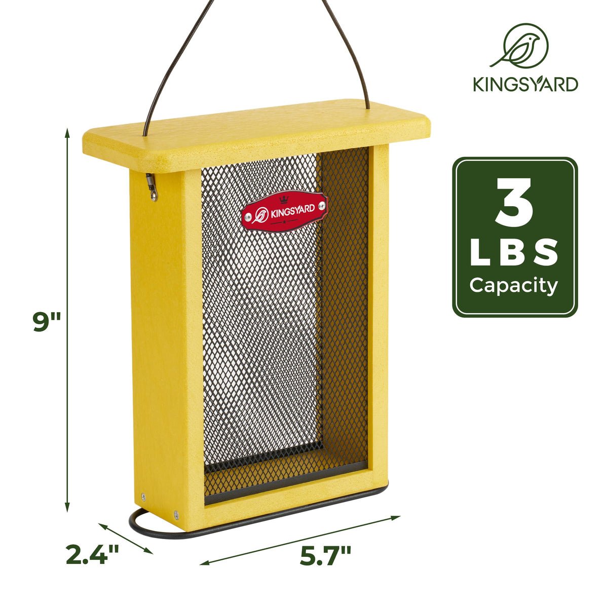 Kingsyard Finch Feeder 360-degree clinging design—attracts goldfinches and other cling-perching birds.