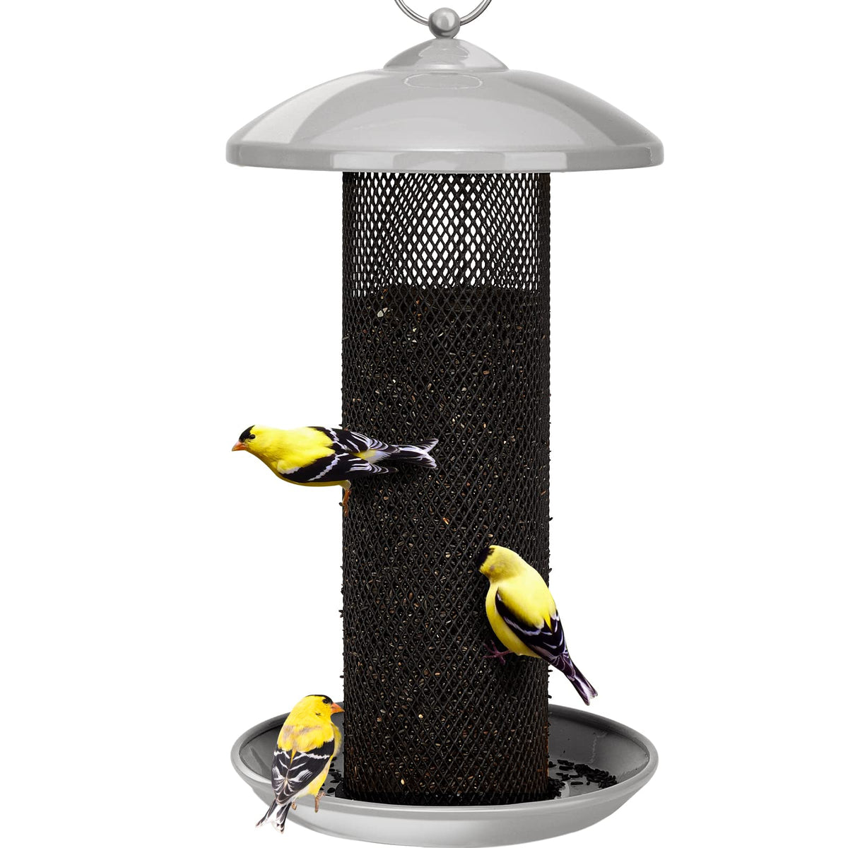 Kingsyard finch feeder outdoor hanging mesh attracts finches with easy seed access.