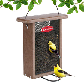 Kingsyard Finch Feeder outdoor brown, weatherproof for year-round birdwatching and garden delight