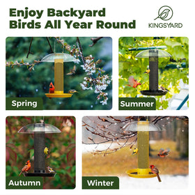 Kingsyard Finch Feeder rust-resistant powder-coated metal for year-round outdoor use.