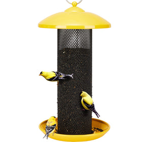 Kingsyard Finch Feeders outdoors hanging attracts finches in a sunny backyard.