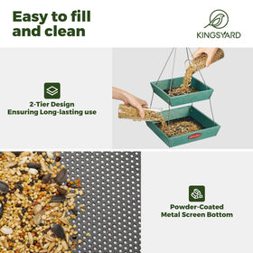 Kingsyard four-chain hanging system provides stable placement.