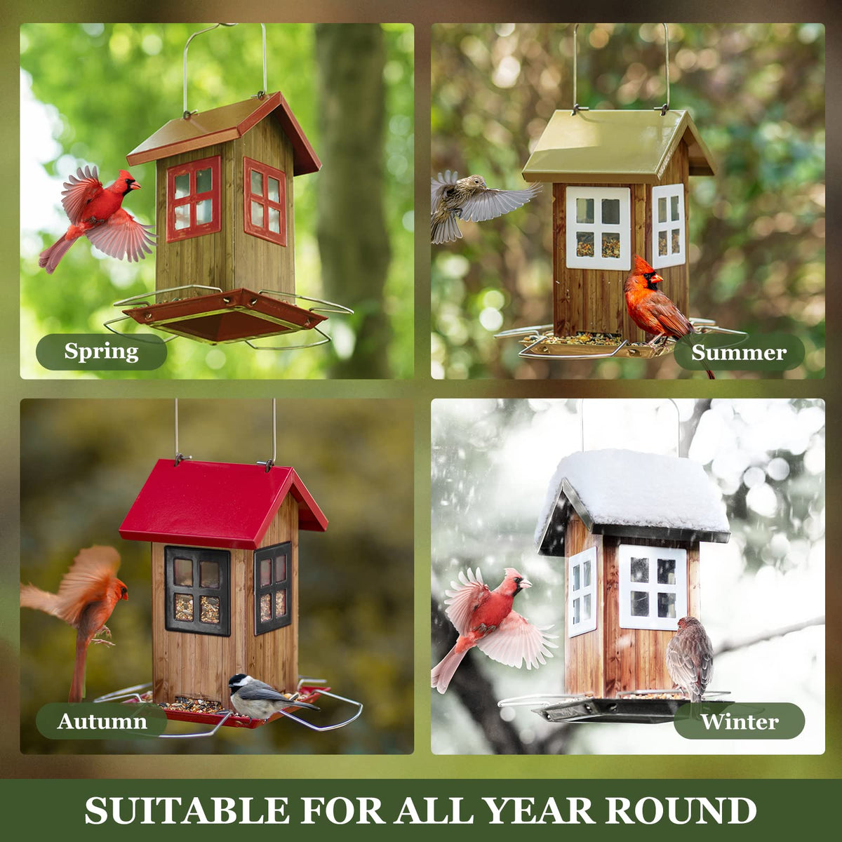 Kingsyard four square perches let birds feed comfortably.