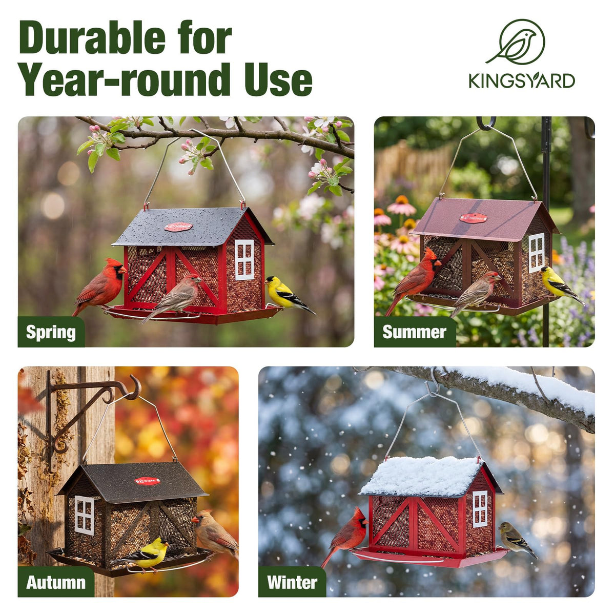 Kingsyard durable outdoor feeder doubles as garden décor.