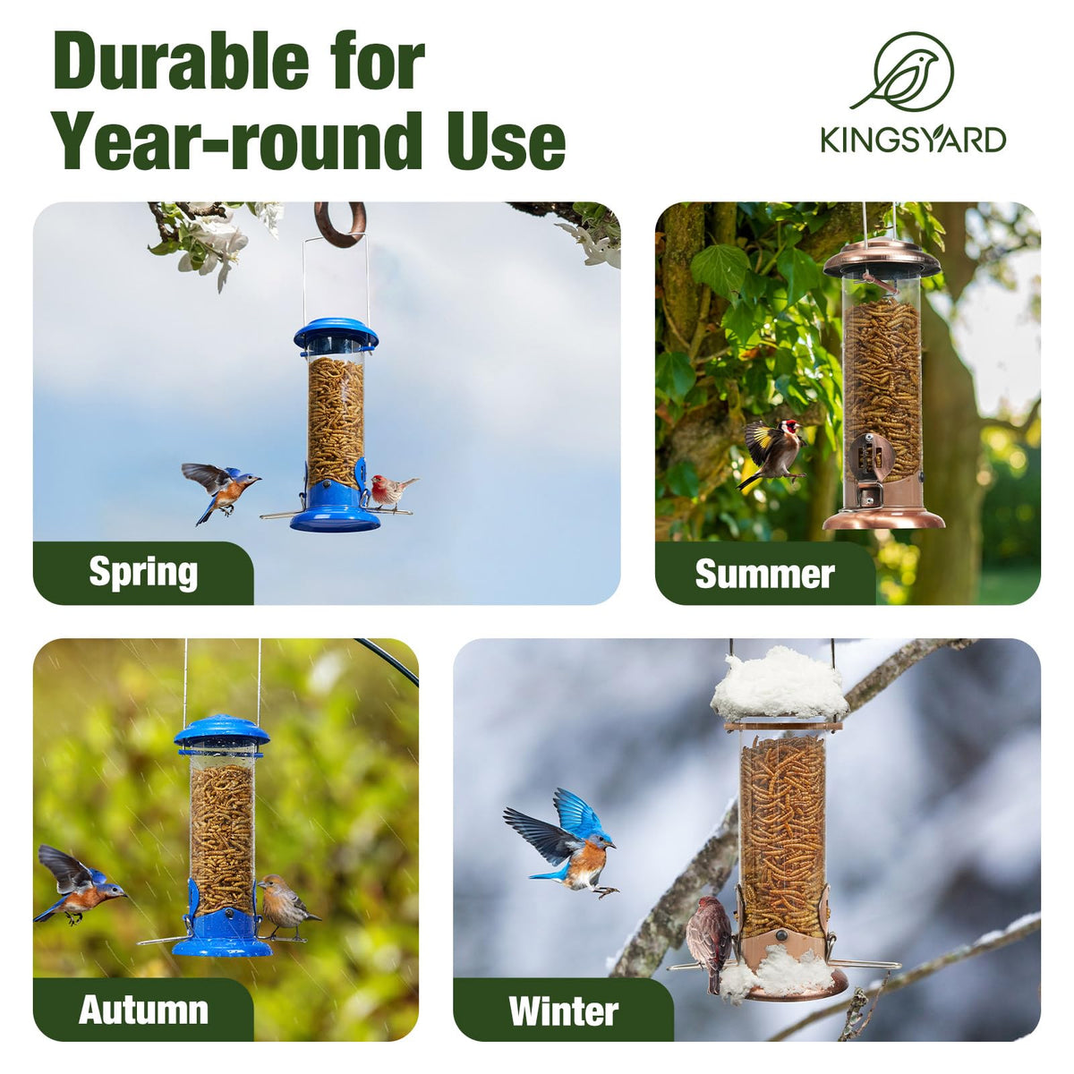 Kingsyard copper feeder makes a thoughtful gift for bird lovers outdoors.