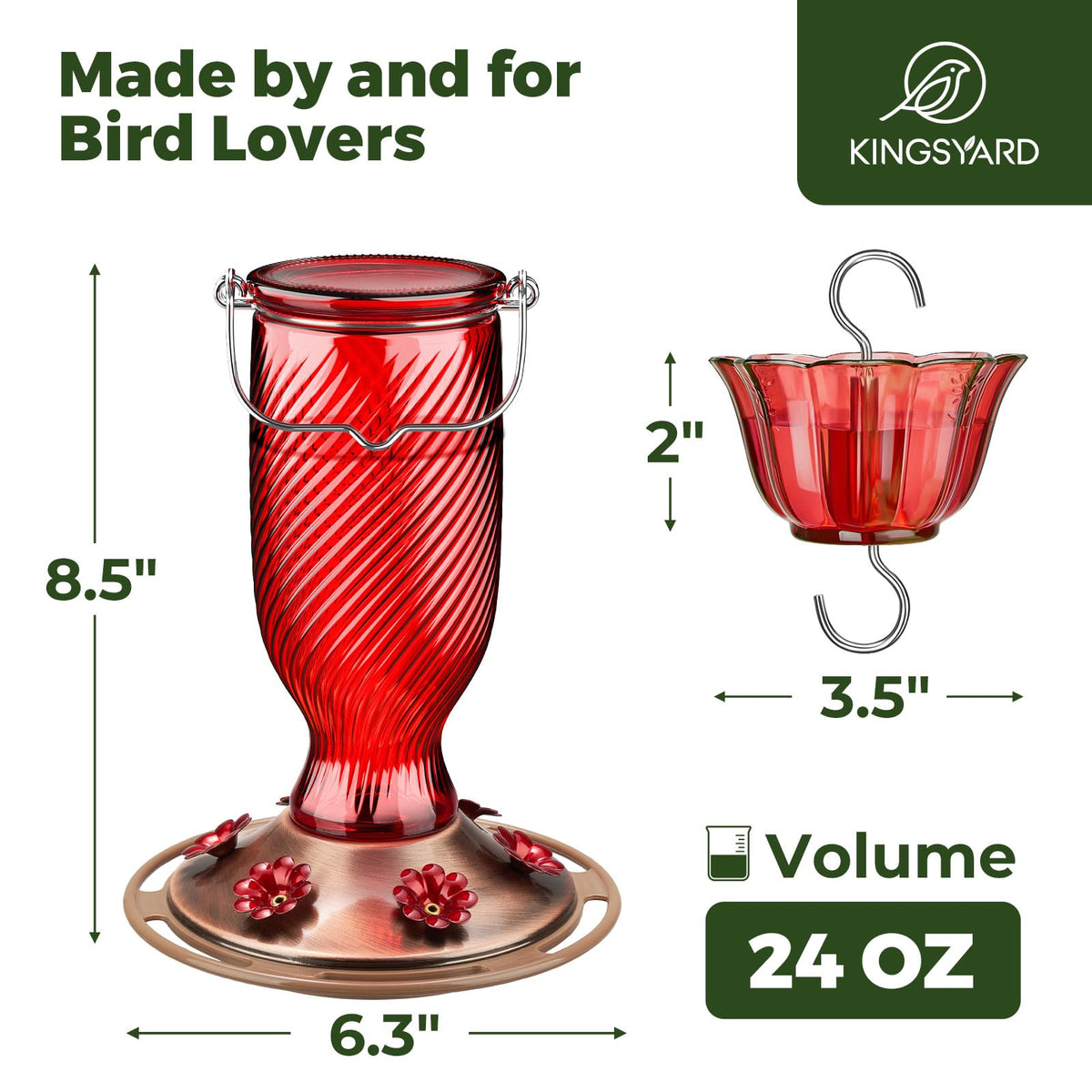 Kingsyard gift-ready hummingbird feeder for bird lovers and moms