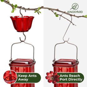 Kingsyard feeder close-up of leak-proof base supports mess-free nectar in windy weather