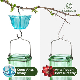 Kingsyard glass hummingbird feeder with leak-proof design prevents spills in windy conditions.