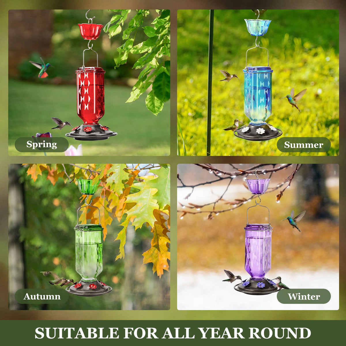 Kingsyard six-port design invites multiple hummingbirds to dine comfortably