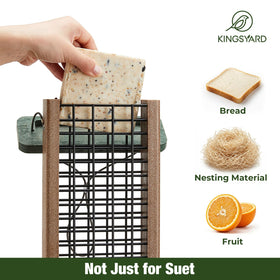 Kingsyard green recycled-plastic material blends with garden spaces and resists moisture.