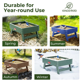Kingsyard ground bird feeder easy-clean: pull-out legs simplify setup and cleaning