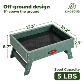 Kingsyard ground bird feeder green: weather-resistant plastic designed for year-round use