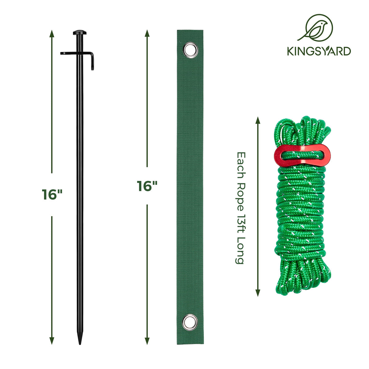 Kingsyard pre-installed guyline adjusters simplify quick, secure tree alignment during setup