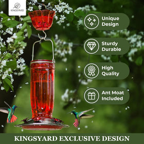 Kingsyard feeder with six ports supports multiple hummingbirds