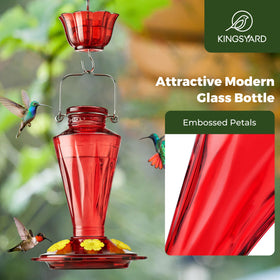 Kingsyard feeder with built-in ant moat keeps nectar safe from pests