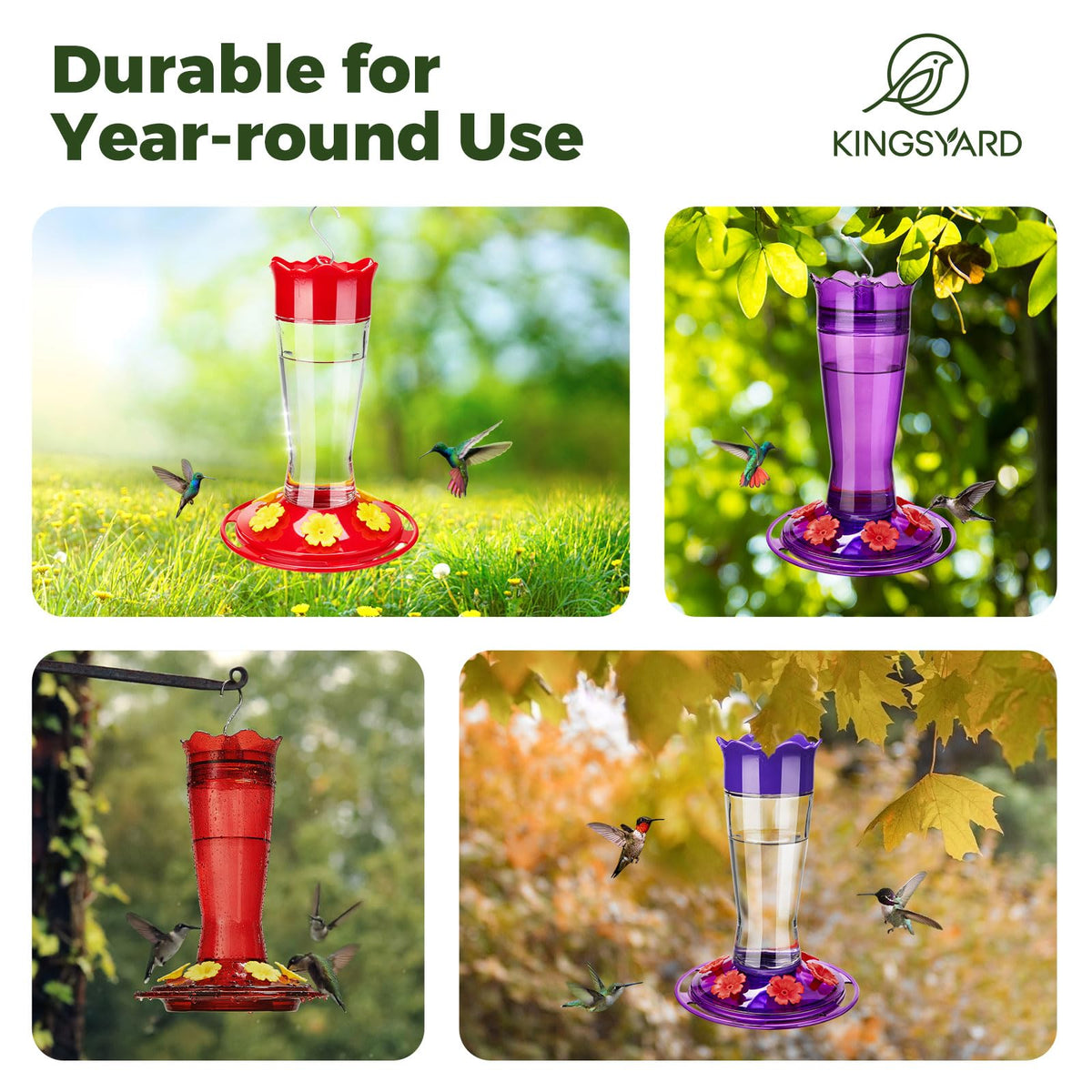 Kingsyard gift-pack hummingbird feeder for garden lovers and gifts.