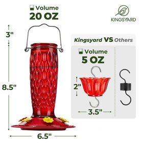 Kingsyard leak-proof base keeps nectar secure in wind or rain.