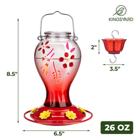Kingsyard glass feeder with six ports offers steady nectar access