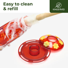 Wide-mouth Kingsyard feeder makes refilling and cleaning quick