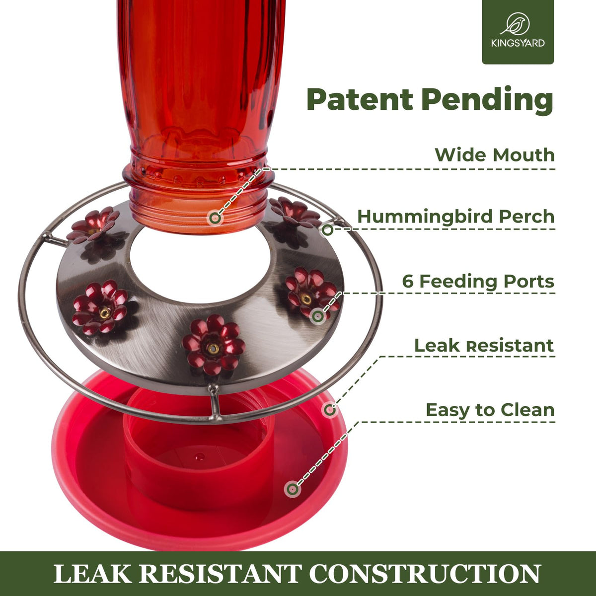 Kingsyard wide-mouth feeder design for easy filling and cleaning