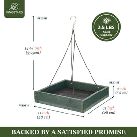 Kingsyard large 3.5 lb capacity reduces refills and supports multiple species.