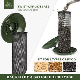 Kingsyard large-capacity feeder holds sunflowers or mealworms for busy backyard birds.