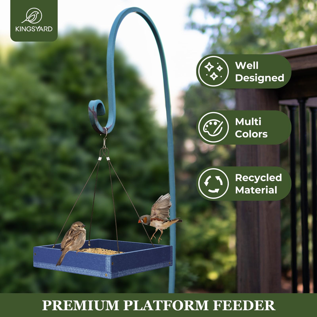 Kingsyard mealworm feeder assembled ready to hang for immediate outdoor use