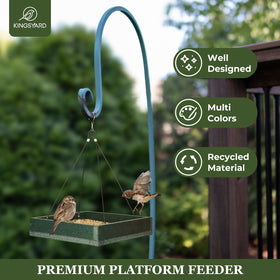 Kingsyard mealworm feeder with mesh bottom keeps feed dry and fresh.
