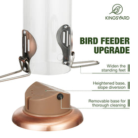Kingsyard mealworm tube feeder highlighting dried mealworms for small birds.