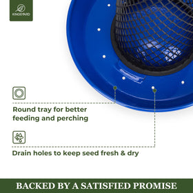 Kingsyard squirrel-resistant metal feeder protects seeds outdoors.
