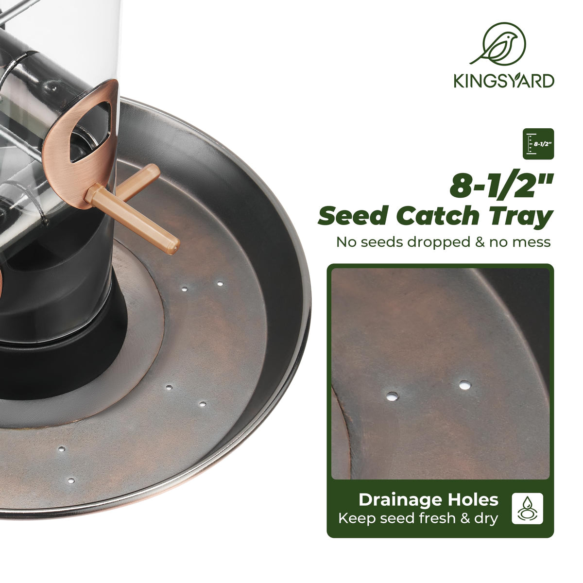 Kingsyard 3 lb seed capacity supports longer feeding between refills
