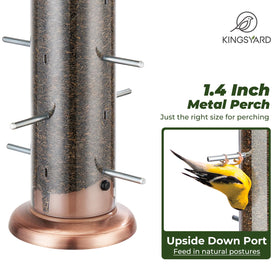 Kingsyard finch feeder drainage holes prevent water pooling and keep seed fresh.