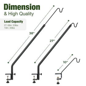 Kingsyard Middium deck hook bird feeder, versatile outdoor hanger for planters and lanterns.
