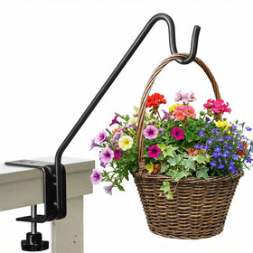 Kingsyard Middium deck hook rail-clamp in action for secure outdoor hanging