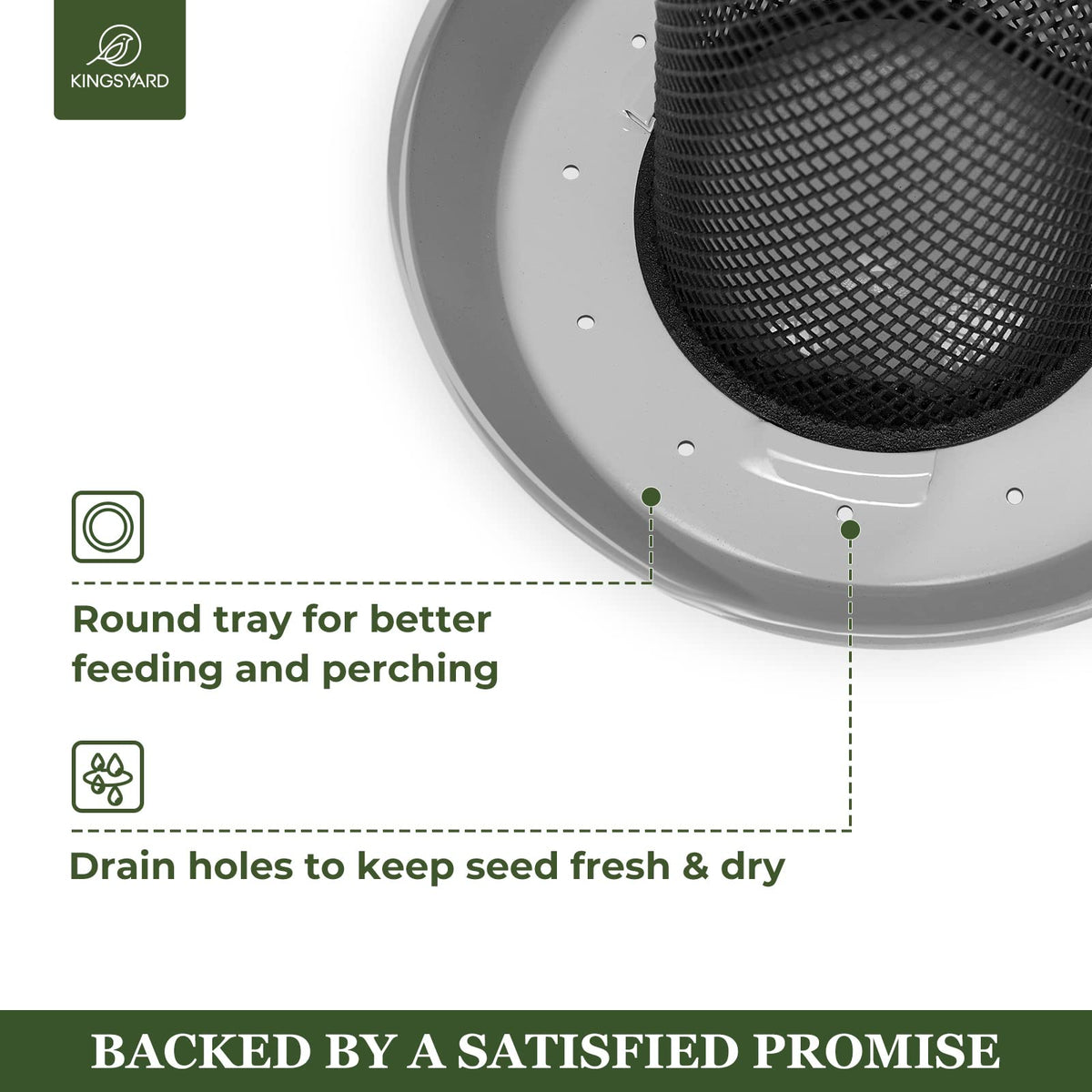 Kingsyard nyjer seed feeder 2.5lbs showcases large capacity for birds.