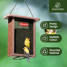 Kingsyard Nyjer Thistle Feeder top-refill close-up, minimizes spills during quick refills