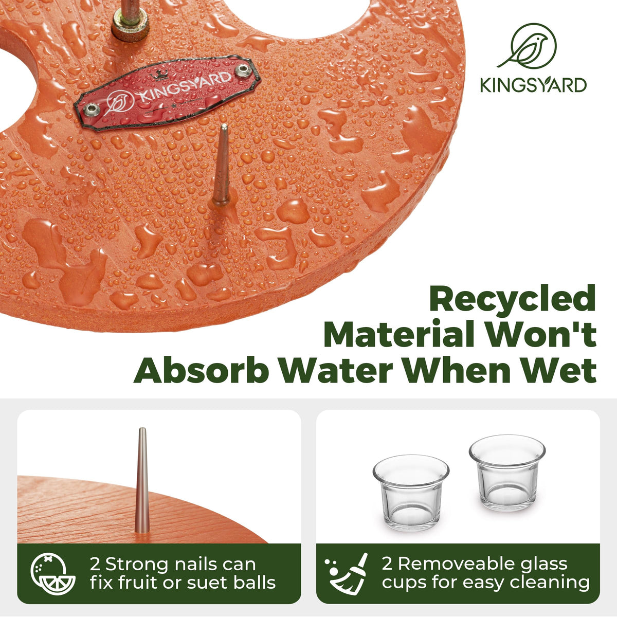 Kingsyard Oriole Feeder orange-halves pegs for fruit-based attractants