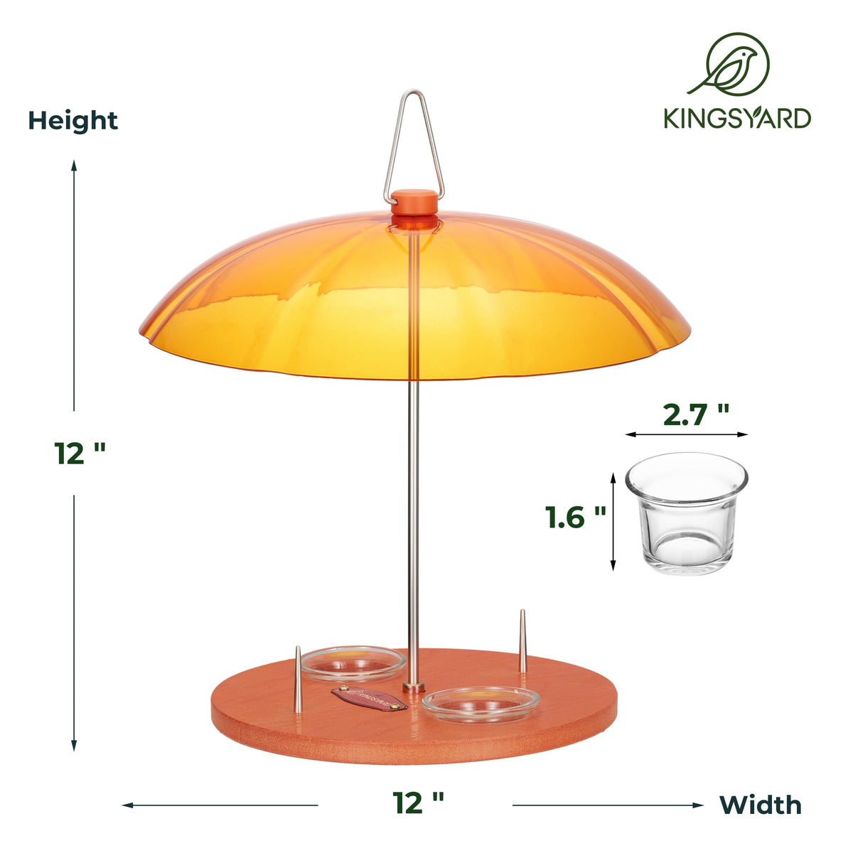 Kingsyard Oriole Feeder fruit pegs securely hold orange halves